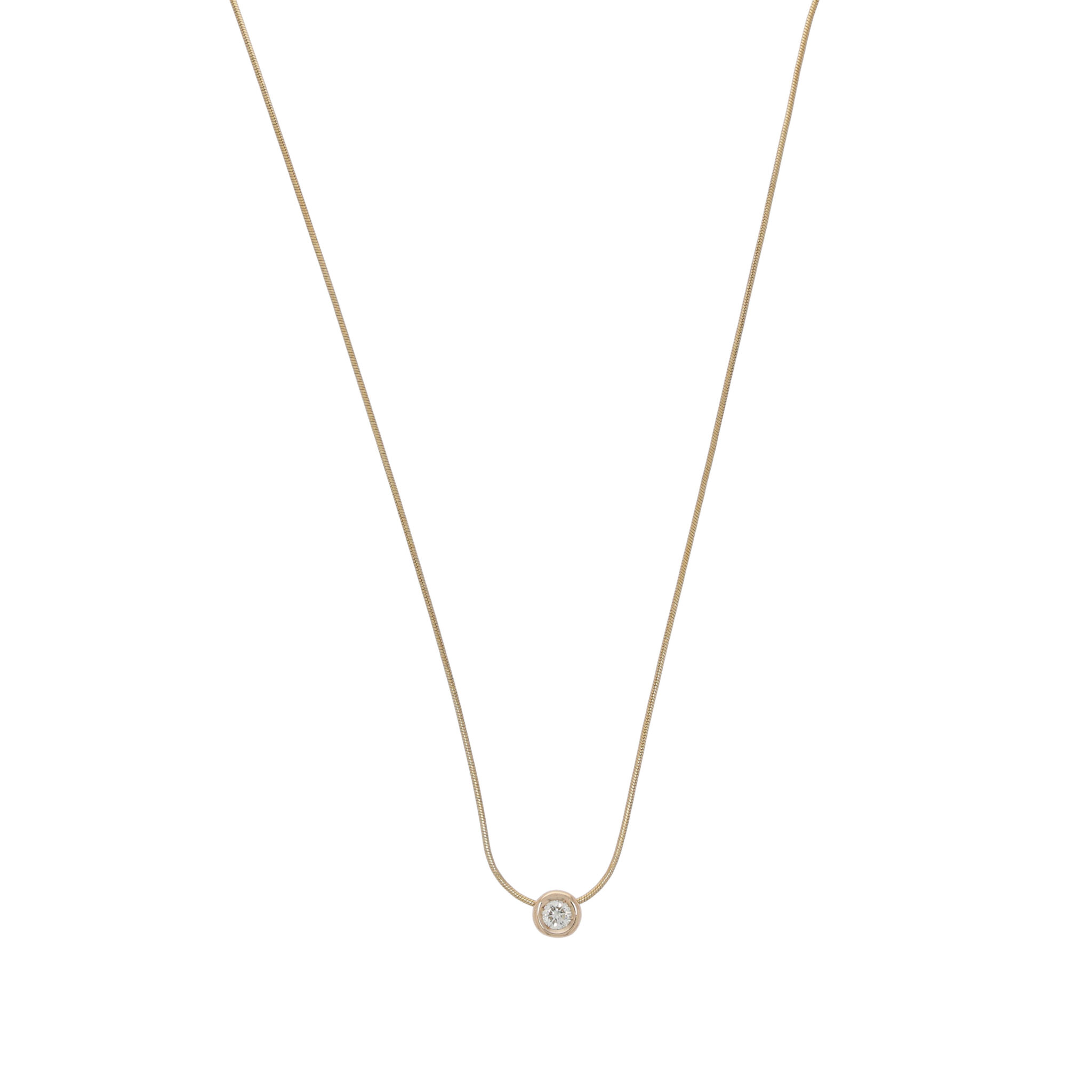 Kette mit Anhänger Gelbgold 585 / 14K mit 0,26ct Diamant