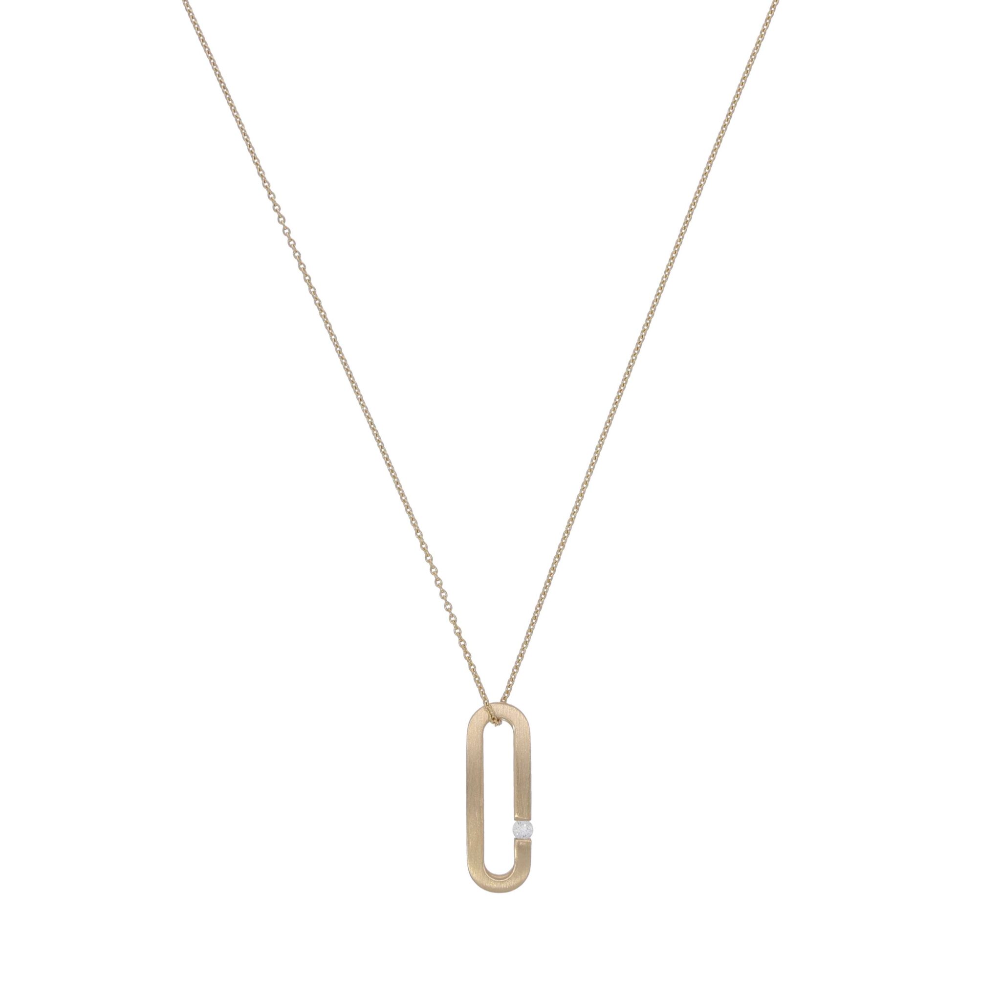 Kette mit Anhänger Gelbgold 585 / 14K mit 0,08ct Diamant