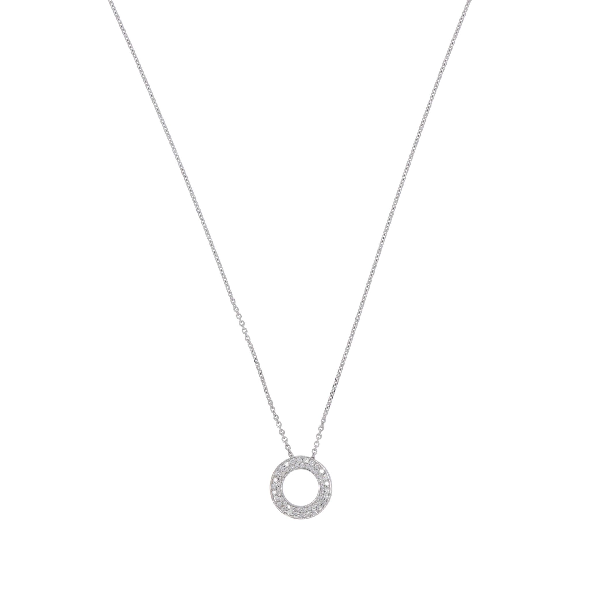 Kette mit Anhänger Weißgold 750 / 18K mit ca. 0,34ct Diamanten