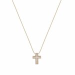 Kette mit Kreuzanhänger Gelbgold 585 / 14K mit ca. 0,25ct Diamanten Vorschau