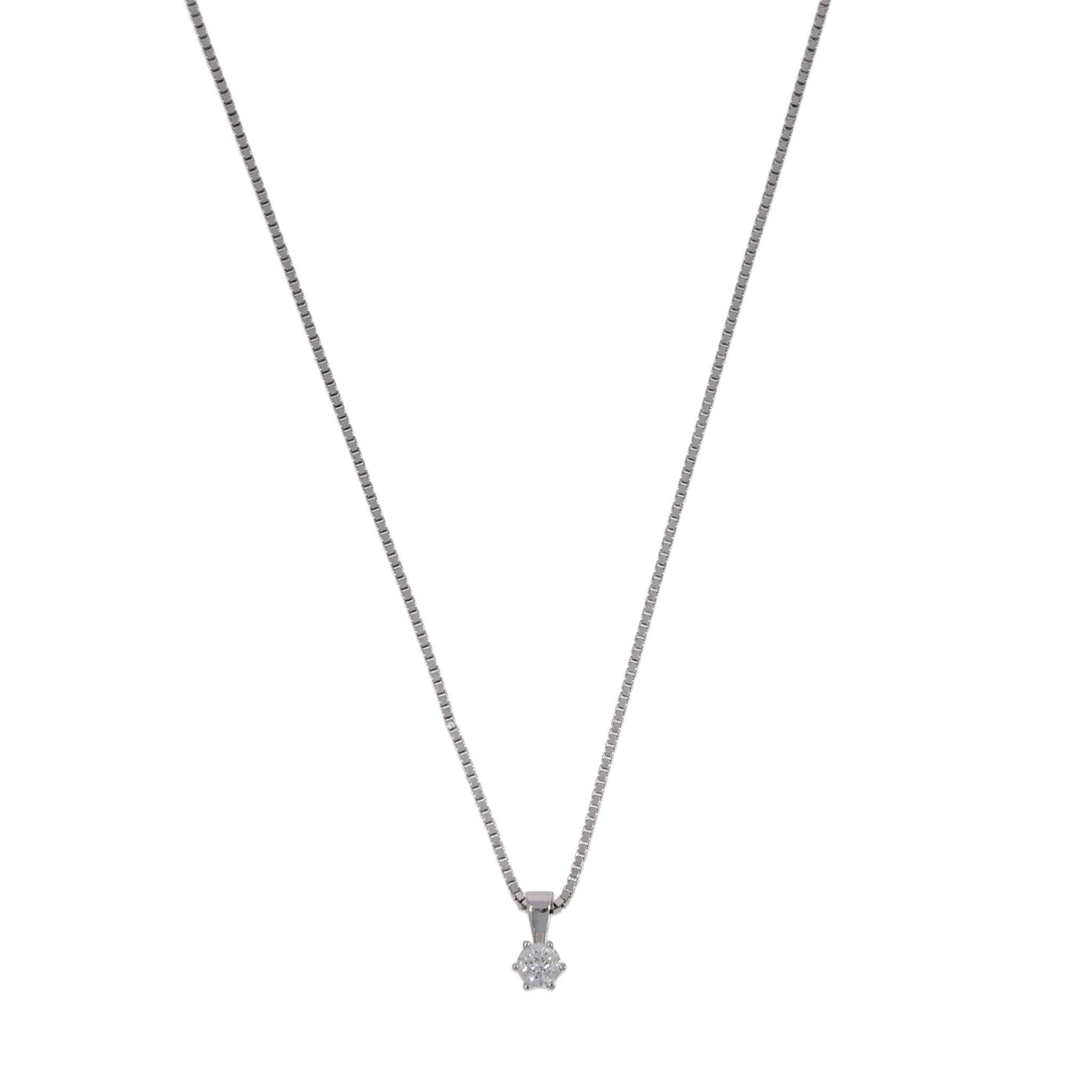 Christ Solitärkette mit 0,24ct Diamant Weißgold Anhänger 585 Kette 333 - Bild 2