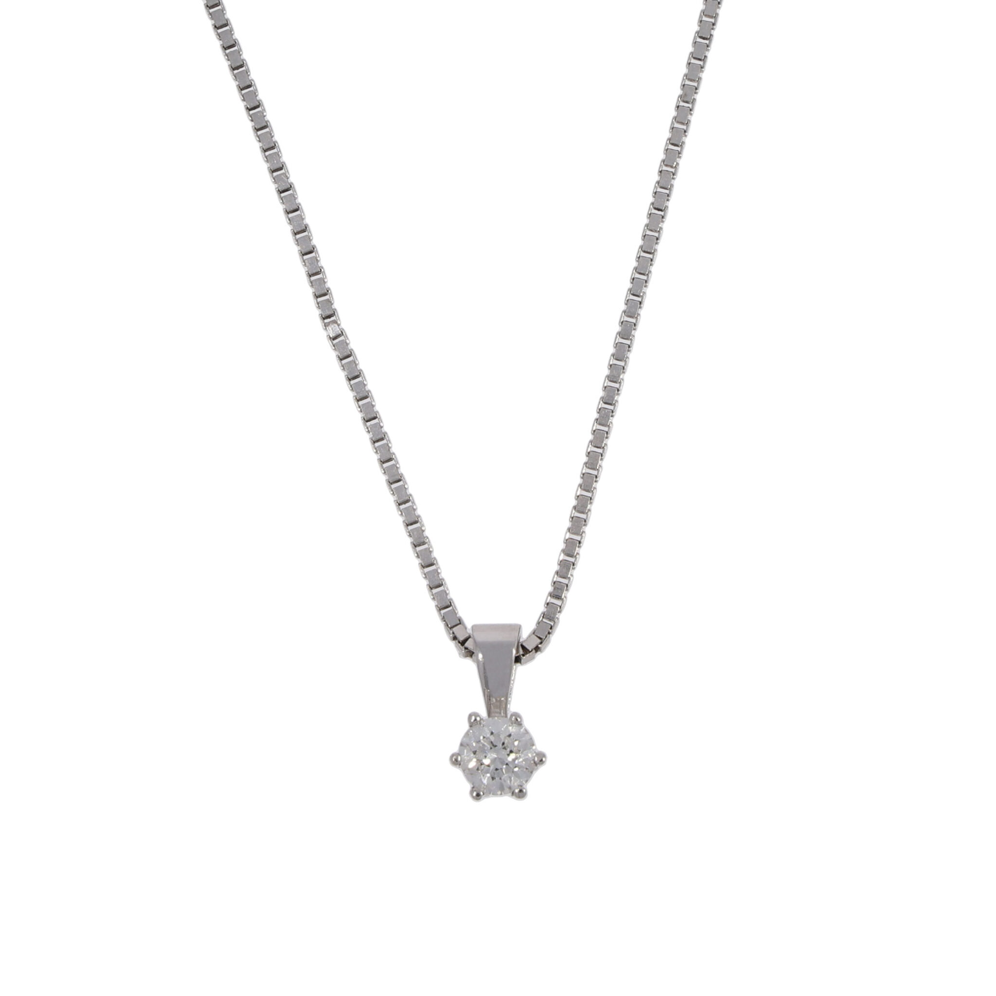 Christ Solitärkette mit 0,24ct Diamant Weißgold Anhänger 585 Kette 333