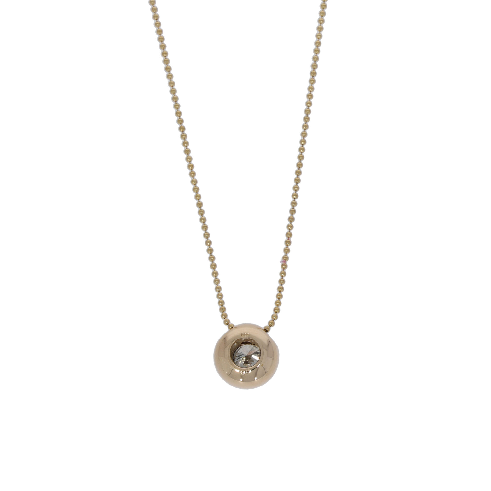 Kugelkette Gelbgold 585 / 14K mit einem 0,96ct Diamant Anhänger - Bild 3