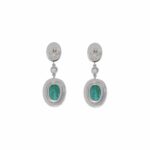 Türkis Cabochon Ohrhänger mit ca. 0,86ct Diamanten Weißgold 750 / 18K - Bild 2 Vorschau