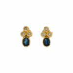 Ohrstecker Gelbgold 750 / 18K mit Saphiren und Diamanten Vorschau