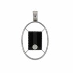 Anhänger Weißgold 585 / 14K mit Onyx Scheibe und ca. 0,25ct Diamant Vorschau
