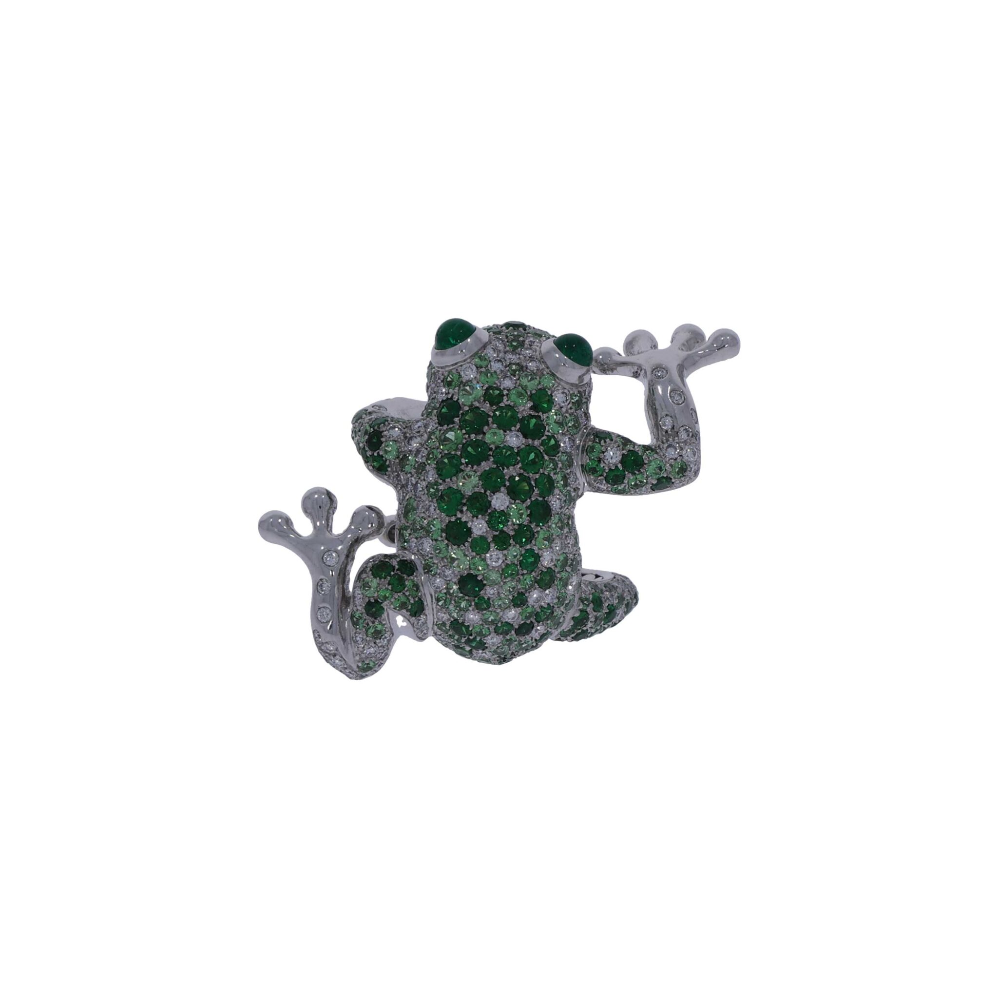 Pasquale Bruni Frosch Ring Weißgold 750 / 18K mit Tsavolithe und Diamanten - Bild 3