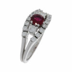 Diamant Rubin Ring Weißgold 750/18K. ca. 0,38ct. Vorschau
