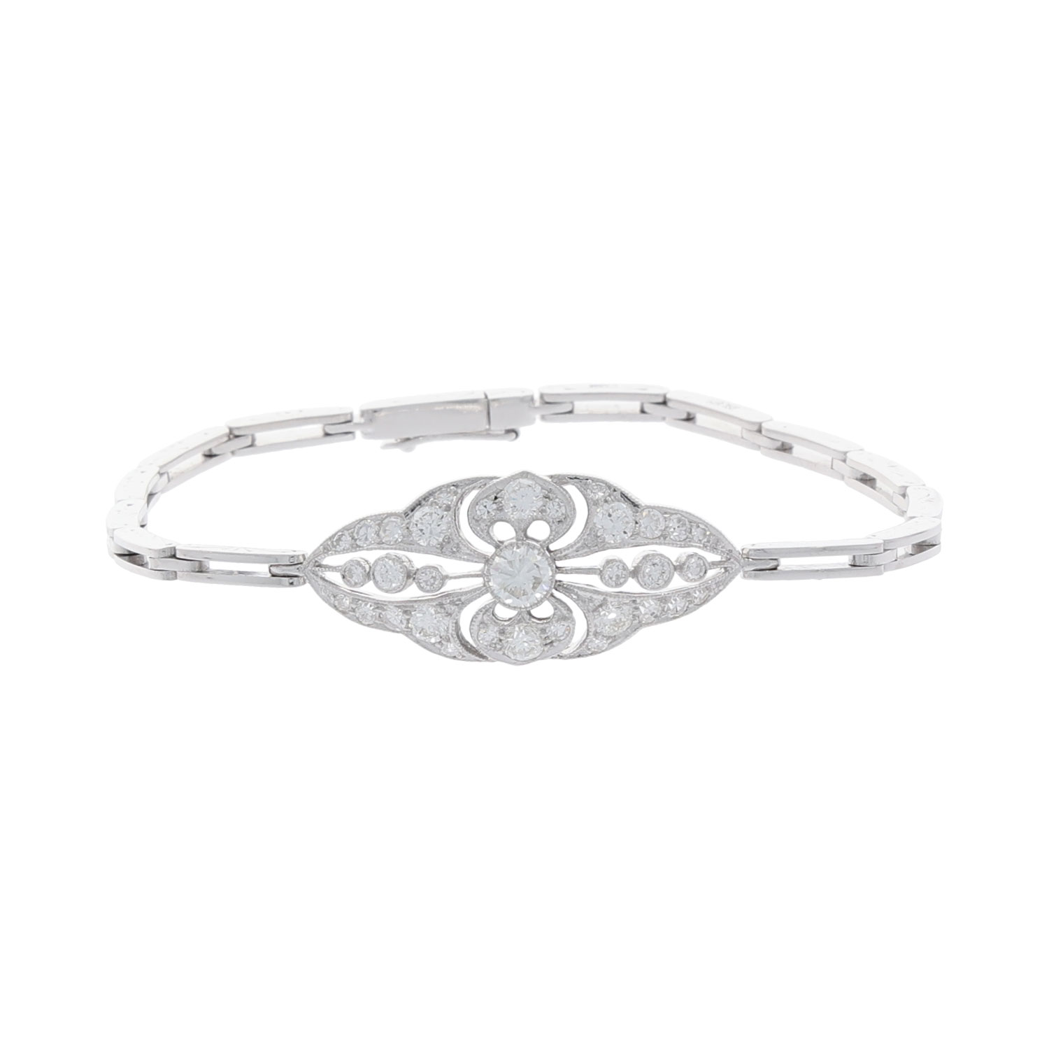 Art Deco Diamant Armband Weißgold 750/18K. ca. 1,60ct. - Bild 2