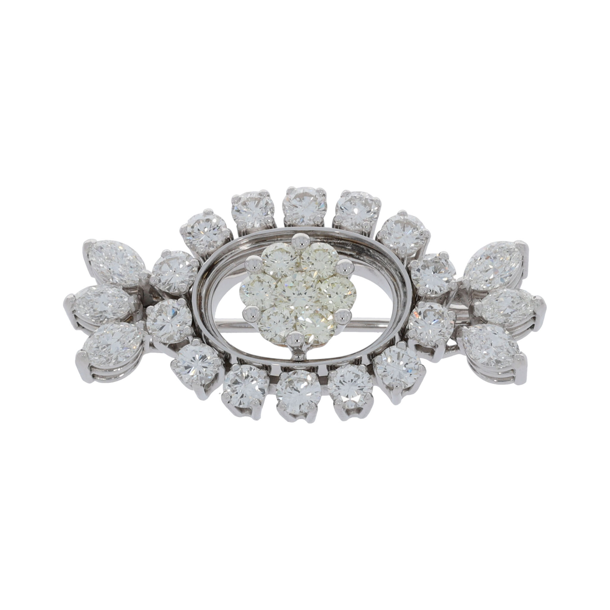 Diamant Brosche Weißgold 750/18K. ca. 1,50ct.