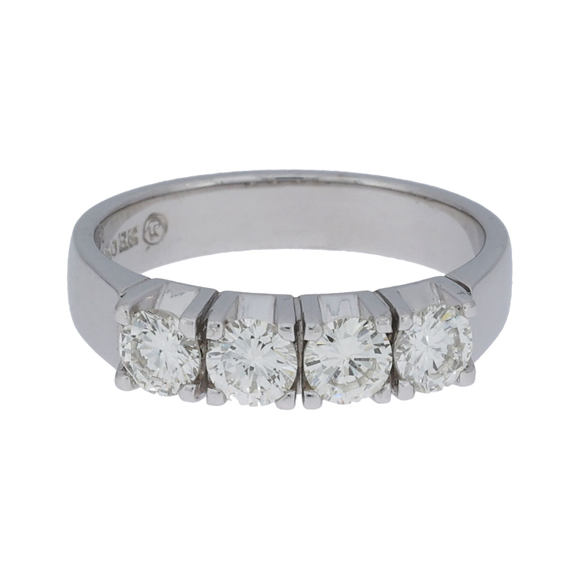 Ring Gr. 55 Weißgold 750 / 18K mit ca. 1ct Diamanten - Bild 2