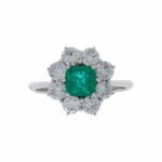 Smaragd Ring Gr. 52,5 Weißgold 750 / 18K mit 1ct Diamanten - Bild 2 Vorschau