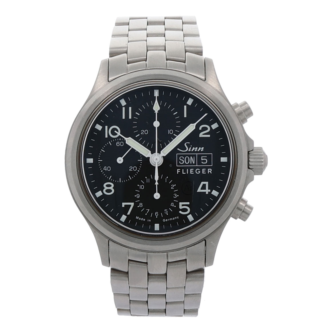 Sinn 358 Sa Flieger Stahl 42mm automatic Chronograph Day Date Full Set