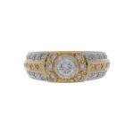 Ring Gr.53,5 Gelb,- Weißgold 750 / 18K mit 0,5ct Diamanten - Bild 2 Vorschau