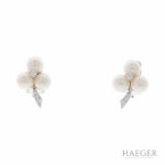 Diamant Perl Ohrclips Weißgold 585 / 14K. Vorschau
