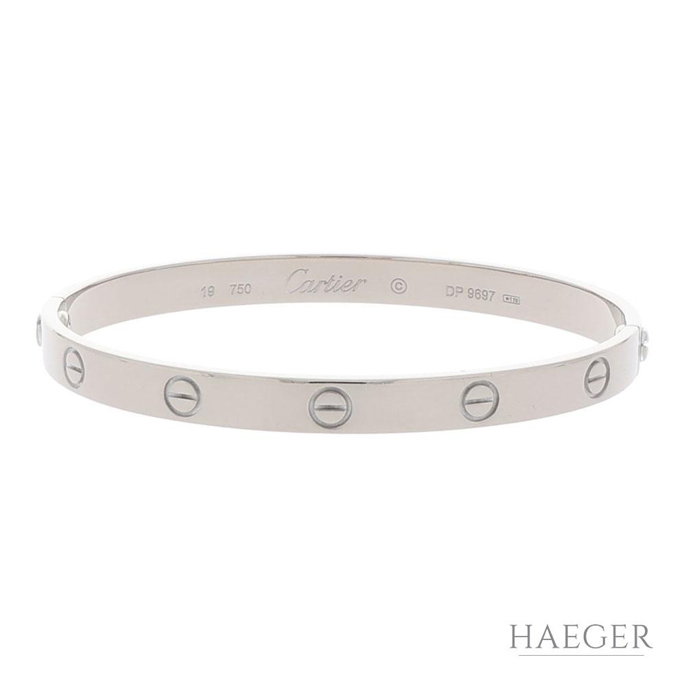 Cartier Love Armreif Weißgold 750/18k GR 19 m. Box u. Pap. - Bild 2