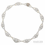 Zuchtperlen Collier Platin, Gold mit 5ct Altschliff Diamanten Vorschau