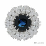 Saphir Diamant Brillant Marquise Ring Weißgold  585 / 14k. - Bild 2 Vorschau