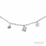 Damen Bettelarmband m. 3 Charms Weißgold 585 / 14 Kt. Vorschau