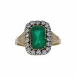 Smaragd Diamant Ring Gelbgold 750/18k Gr. 56 Vorschau