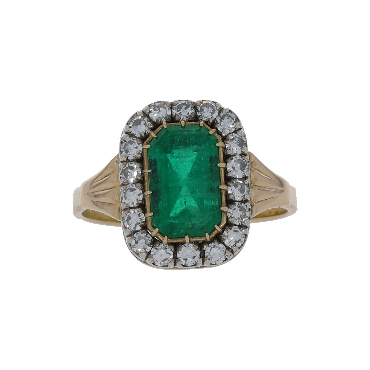 Smaragd Diamant Ring Gelbgold 750/18k Gr. 56