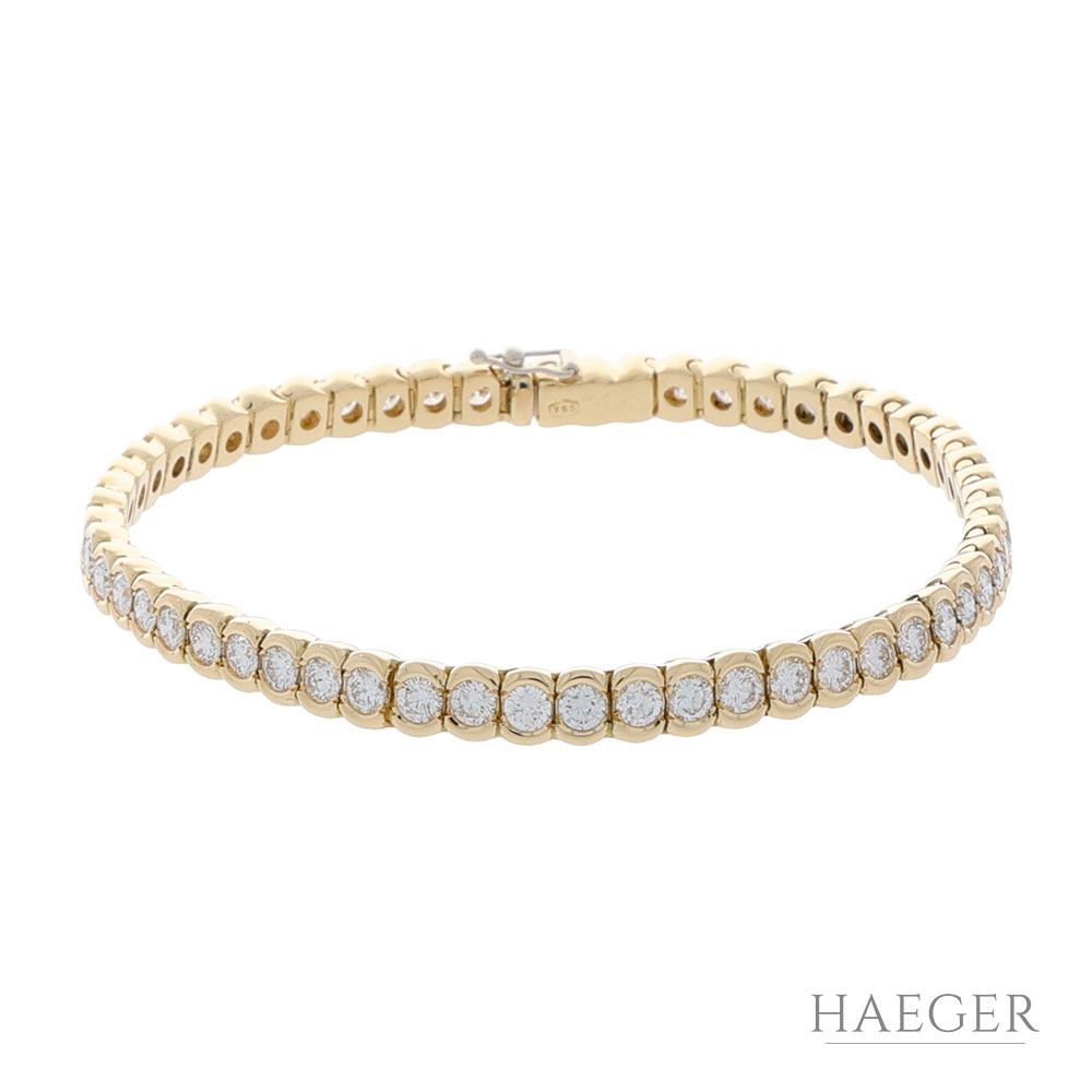 Tennisarmband 18cm Gelbgold 750 / 18K mit 5,5ct Diamanten - Bild 2