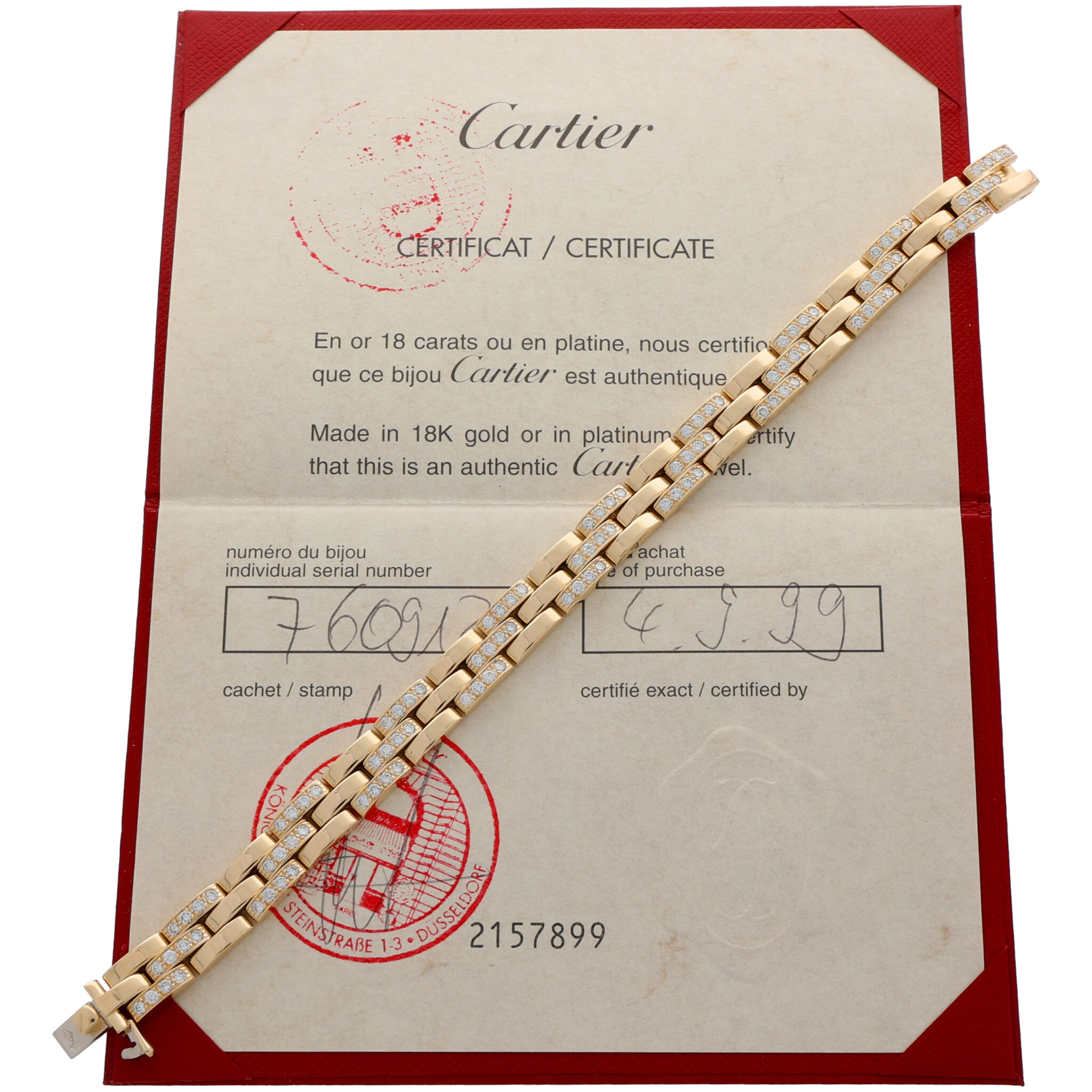 Cartier Panthère Diamant Armband 18cm Gelbgold 750 / 18K mit Zertifikat - Bild 2