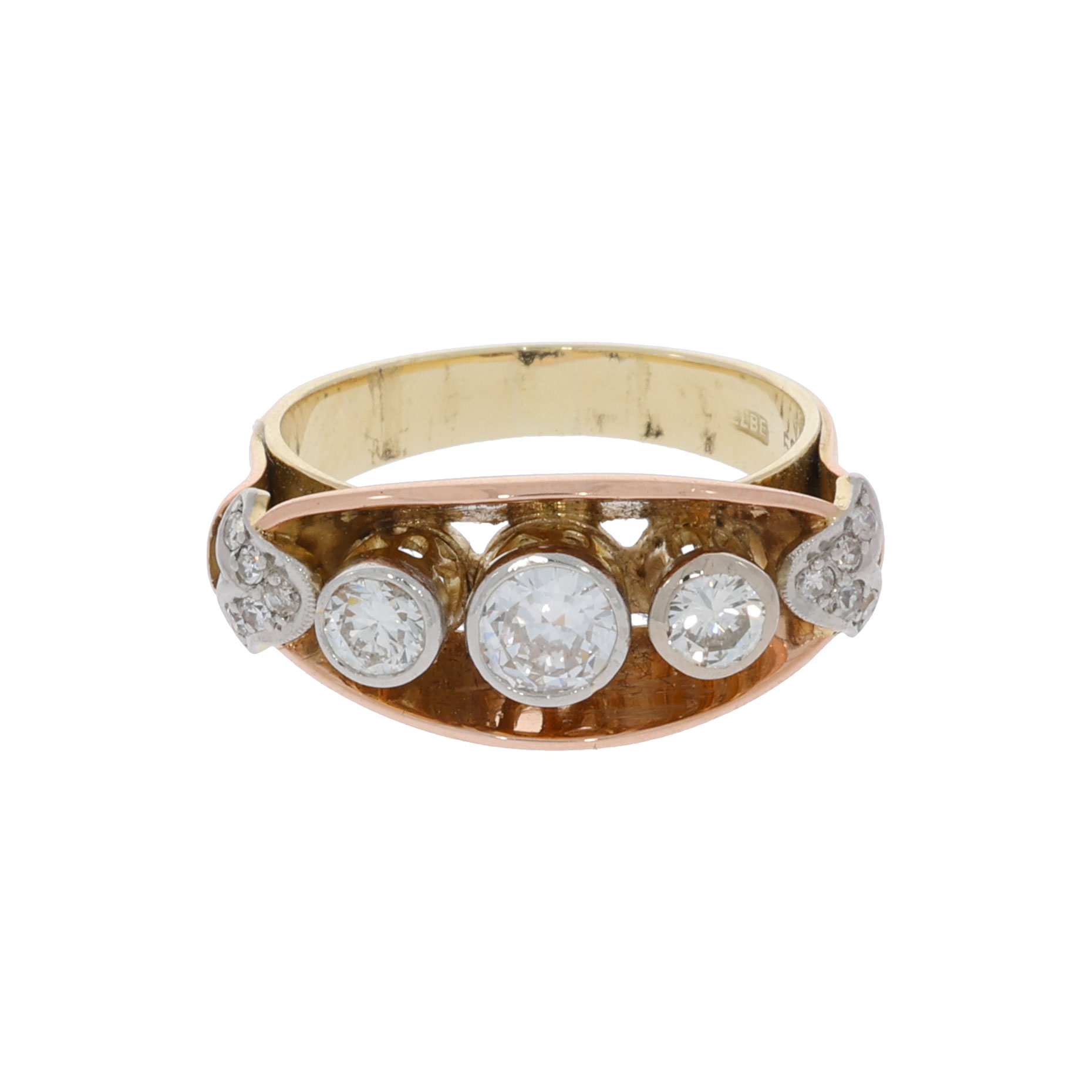 Diamant Ring Gelb- & Roségold 585/14K. Gr. 57 - Bild 3