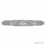 Art Deco Brosche Weißgold 585 / 14K mit 0,35ct Altschliff Diamanten Vorschau