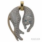 Diamant Panther Anhänger Gelb- & Weißgold 750 / 18 Kt. ca. 2 ct. Vorschau