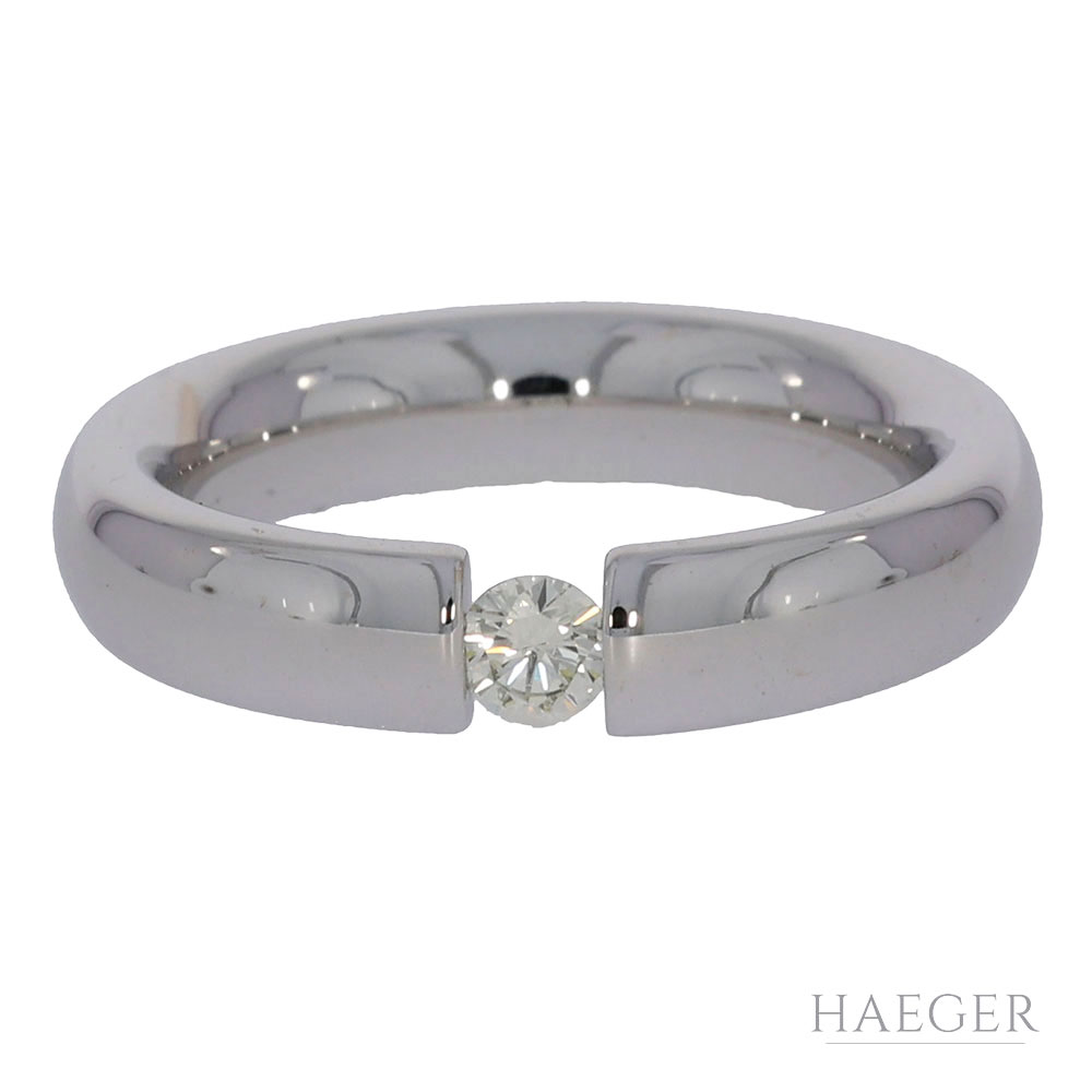 Spannring Gr.52 Weißgold 585 / 14K mit 0,14ct Diamanten - Bild 3