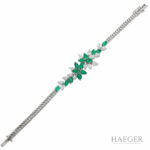Florales Diamant Smaragd Armband Weißgold 750 / 18 Kt. ca. 3ct. Vorschau