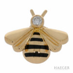 Cartier Bienen Anstecknadel FULL SET Gelbgold 750 / 18K mit 0,1ct Diamant Vorschau