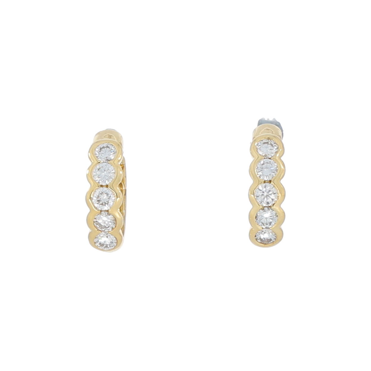 Diamant Creolen Gelbgold 750/18K. ca. 1,00 ct.