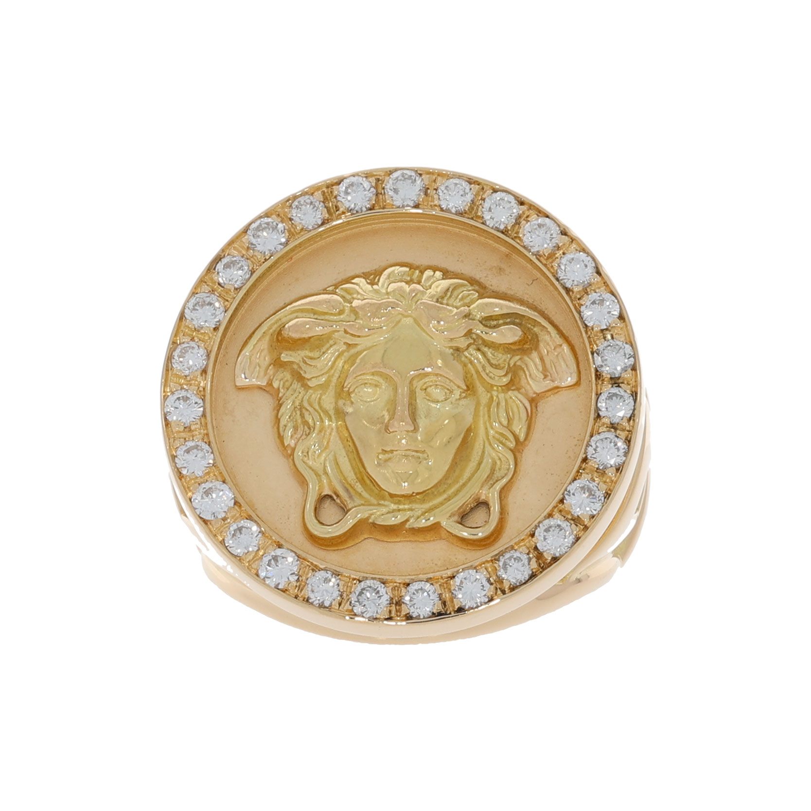 Gianni Versace Medusa Diamant Ring Gelbgold 750/18K. ca. 1,00ct. - Bild 2