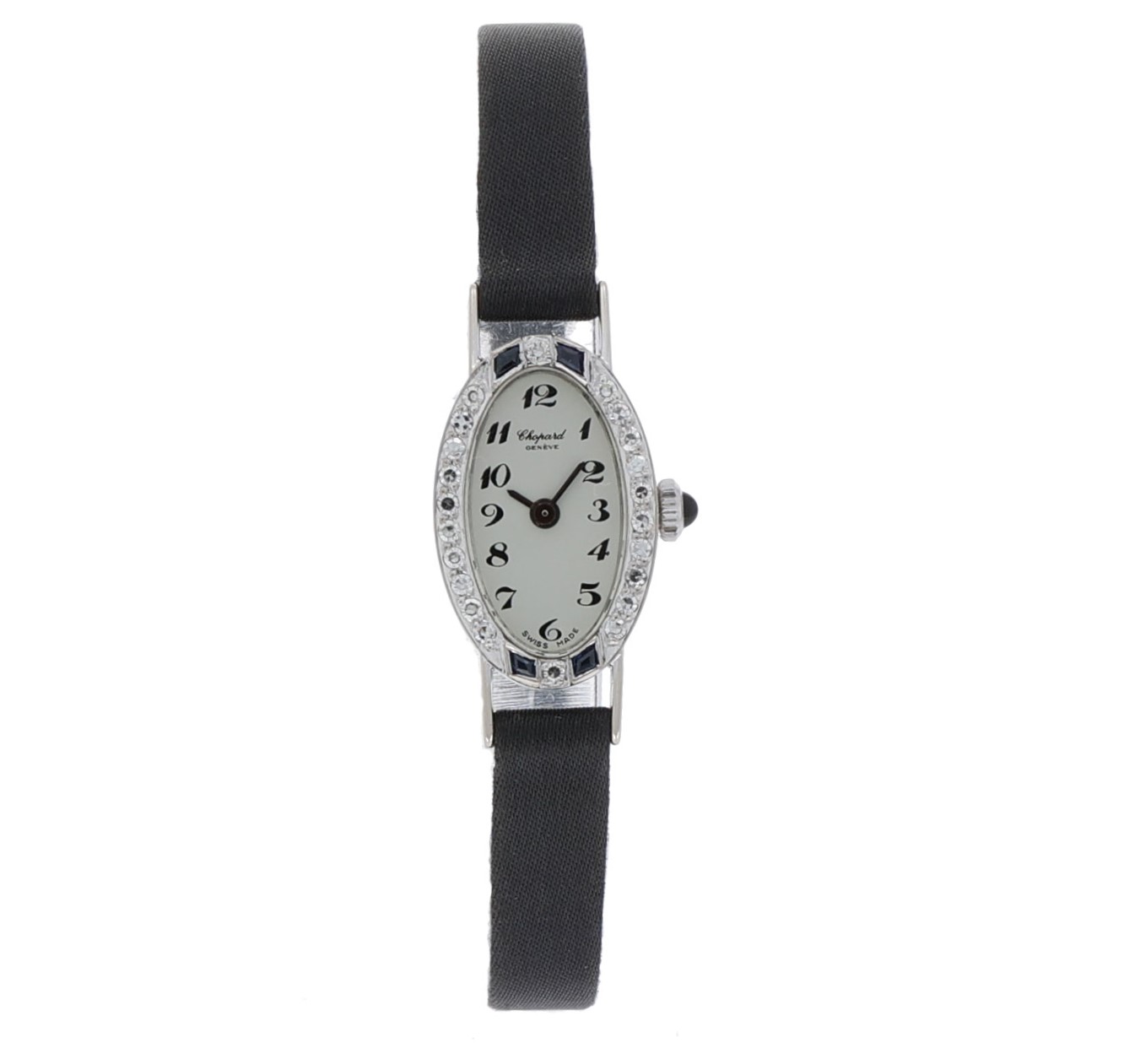 Chopard Art Deco 18k White Gold Diamond watch very rare Top Condition