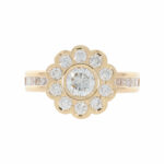 Floraler Diamant Ring Gelbgold 750/18K. ca. 0,90ct. - Bild 2 Vorschau
