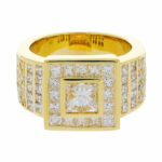 Ring Gr.51 Gelbgold 750 / 18K mit ca. 2ct Princess Cut Diamanten - Bild 2 Vorschau