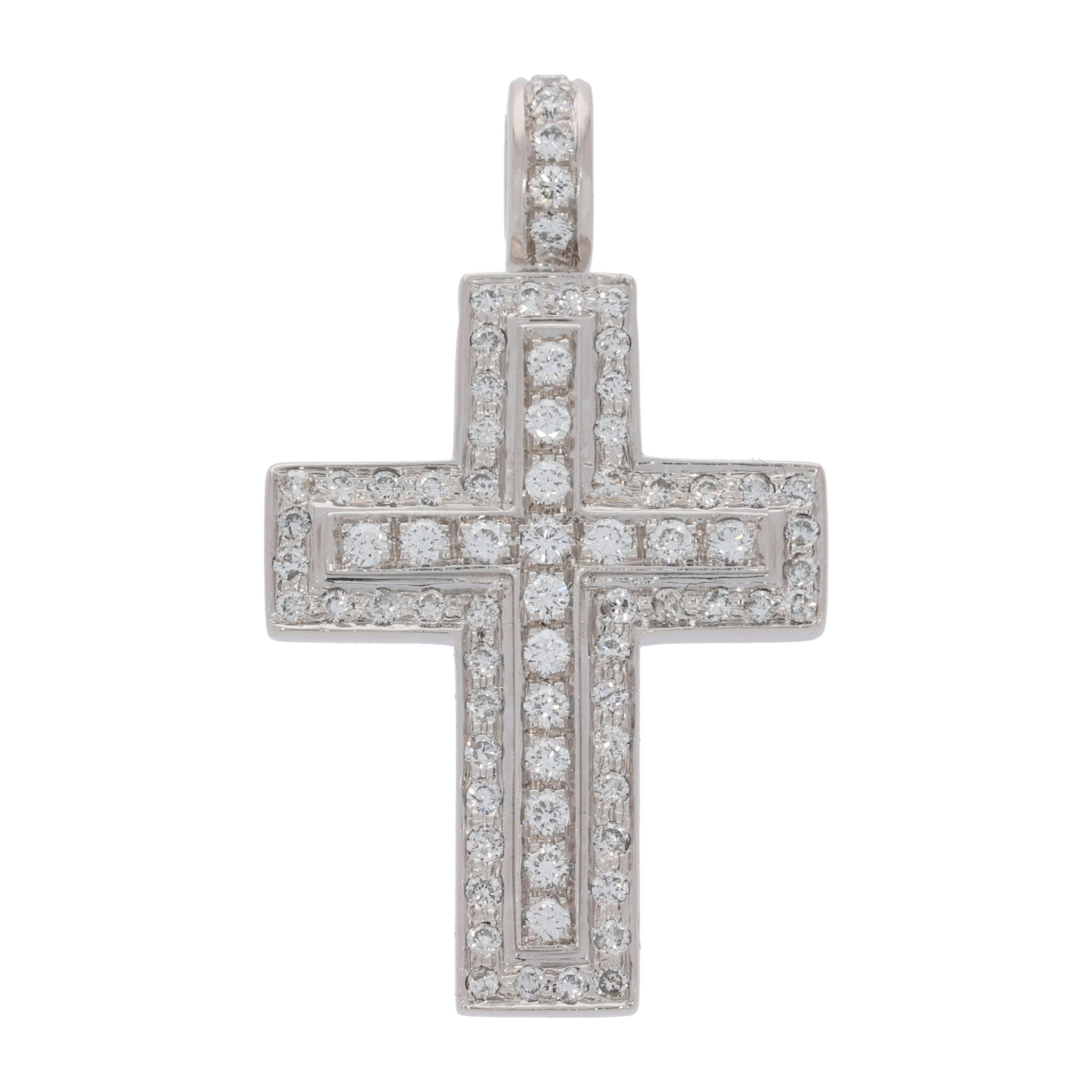 Diamant Kreuz Anhänger Weißgold 750/18K. ca. 1,40ct.