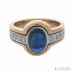 Diamant Saphir Ring Gelbgold 750 / 18k. ca. 0,20ct. - Bild 2 Vorschau