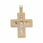 Diamant Kreuz Anhänger Gelbgold 750 / 18 K. ca. 0,80ct. - Bild 3 Vorschau