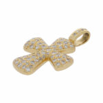 Diamant Kreuz Anhänger Gelbgold 750 / 18 K. ca. 1,40ct. - Bild 2 Vorschau