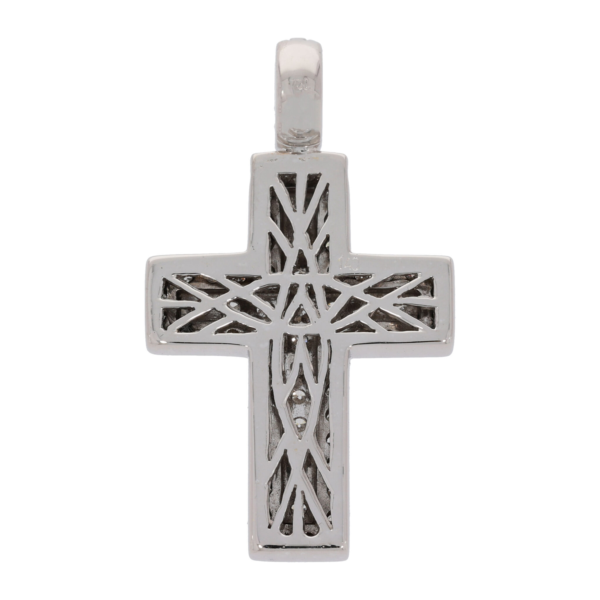 Diamant Kreuz Anhänger Weißgold 750/18K. ca. 1,40ct. - Bild 4