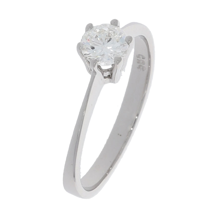 Diamant Solitär Ring Weißgold 585/14K. ca. 0,45ct.