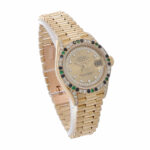 Rolex Lady-Datejust Ref. 69038 Gold 18K Factory Diamond Saphire Emerald Setting Full Set - Bild 3 Vorschau