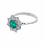 Smaragd Ring Gr. 52,5 Weißgold 750 / 18K mit 1ct Diamanten - Bild 3 Vorschau