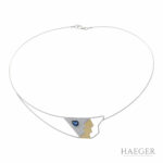 Halsreif Platin / Gold ca.42cm mit einem Saphir Vorschau