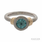 Bicolor Turmalin Ring Gelb- Weißgold 750 / 18 K. GR 49,5 - Bild 2 Vorschau