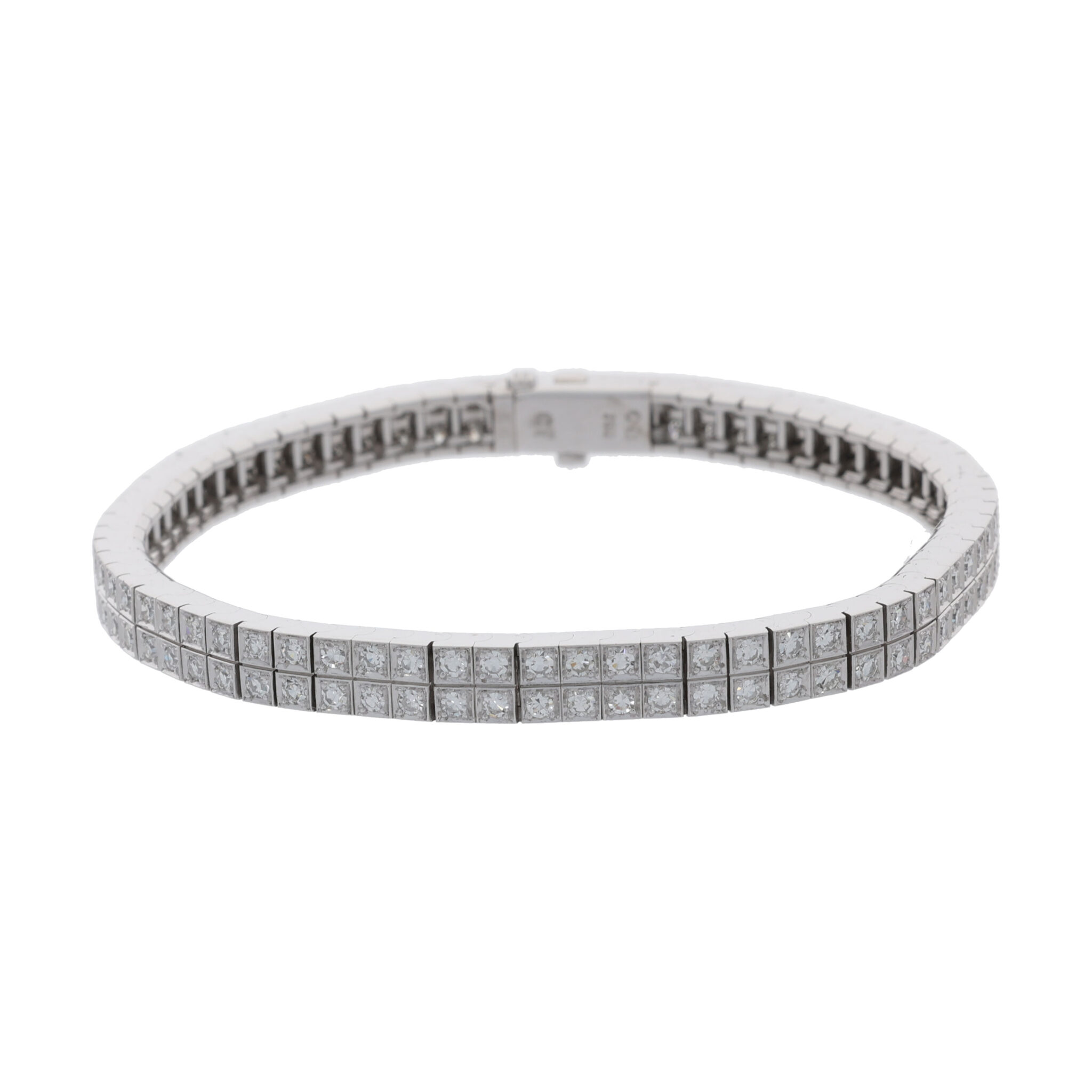 Riviérearmband 17,5cm Weißgold 750 / 18K mit ca. 2,5ct Diamanten - Bild 2