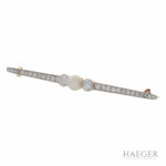 Art Deco Diamant Perl Brosche Gelb-Weißgold 585 / 14 Kt. ca. 1,20 ct. Vorschau